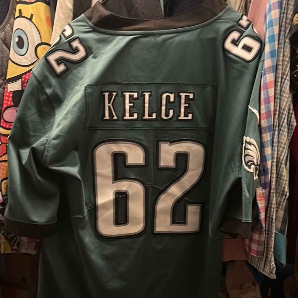 Green Football Jersey with Number 62